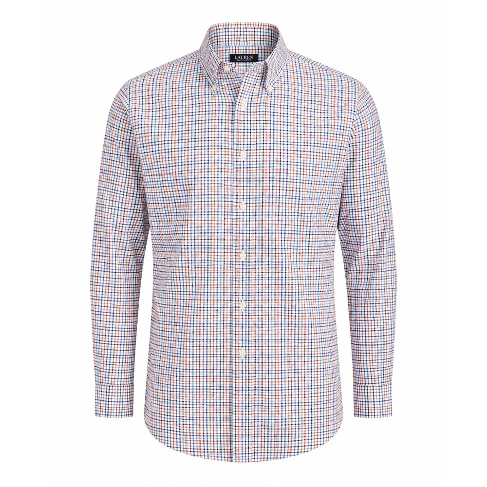 Lauren Ralph 18 32/33 2XL Plaid Supima Cotton Regular Fit Dress Shirt preppy